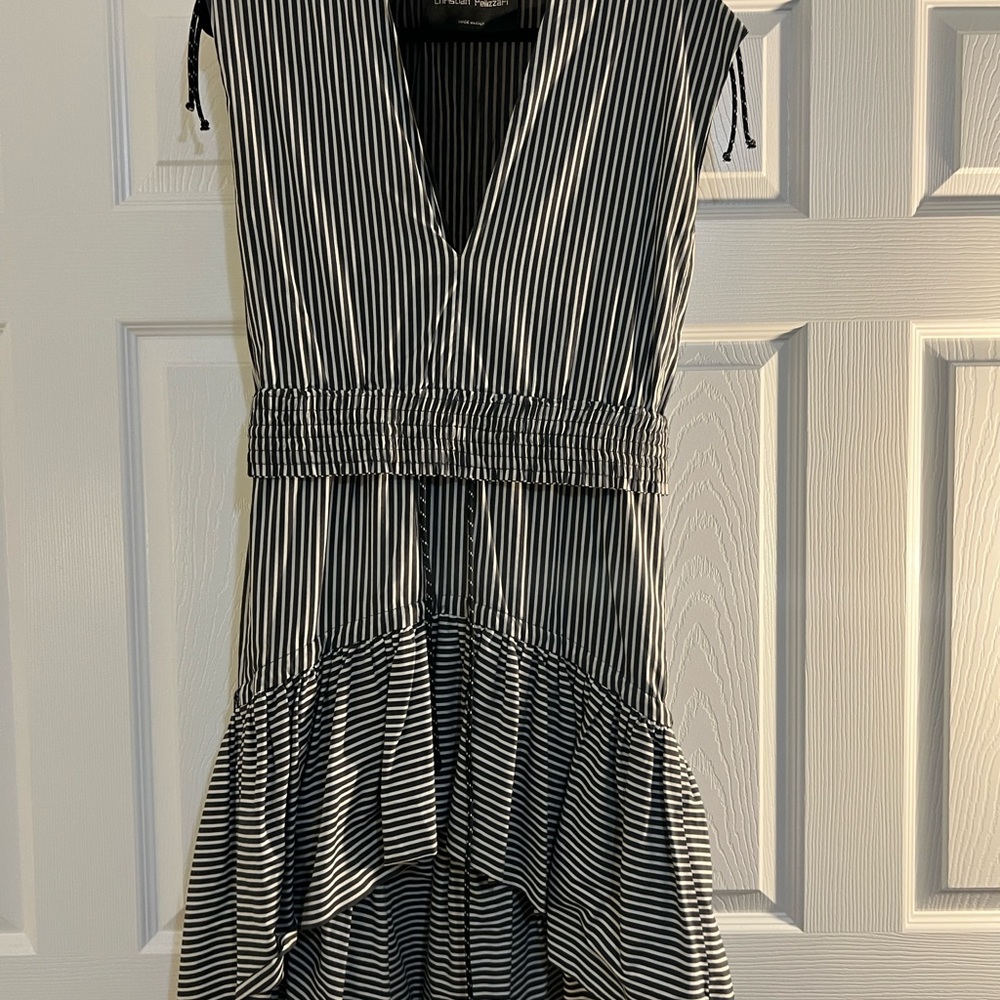 Chic Striped High Low Dress